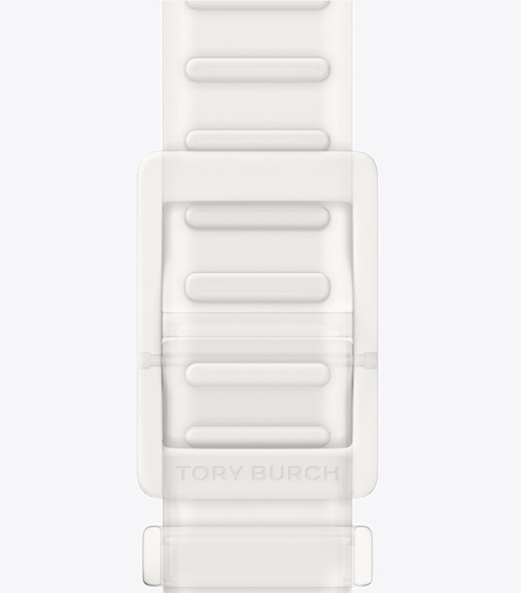 Tory Burch designer smart watches Single T Jelly Band for Apple Watch® in CLEAR back