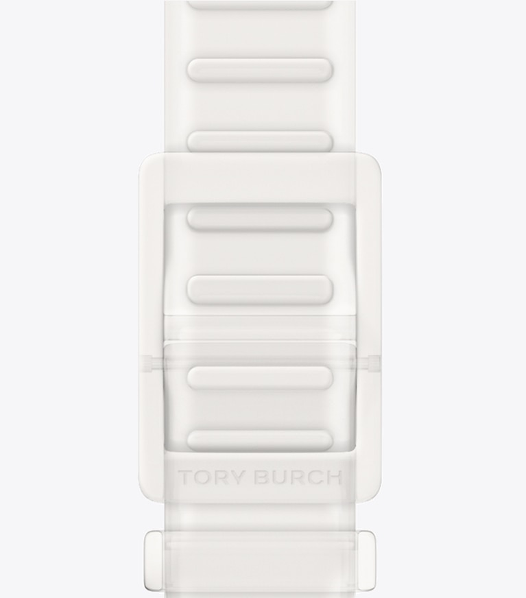 Tory Burch designer smart watches Single T Jelly Band for Apple Watch® in CLEAR back