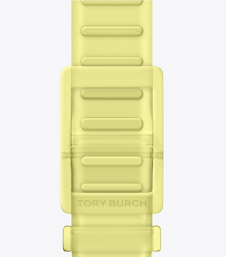 Tory Burch designer smart watches Single T Jelly Band for Apple Watch® in LIGHT YELLOW back