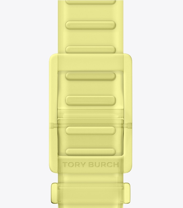 Tory Burch designer smart watches Single T Jelly Band for Apple Watch® in LIGHT YELLOW back