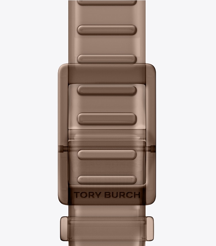 Tory Burch designer smart watches Single T Jelly Band for Apple Watch® in LIGHT BROWN back