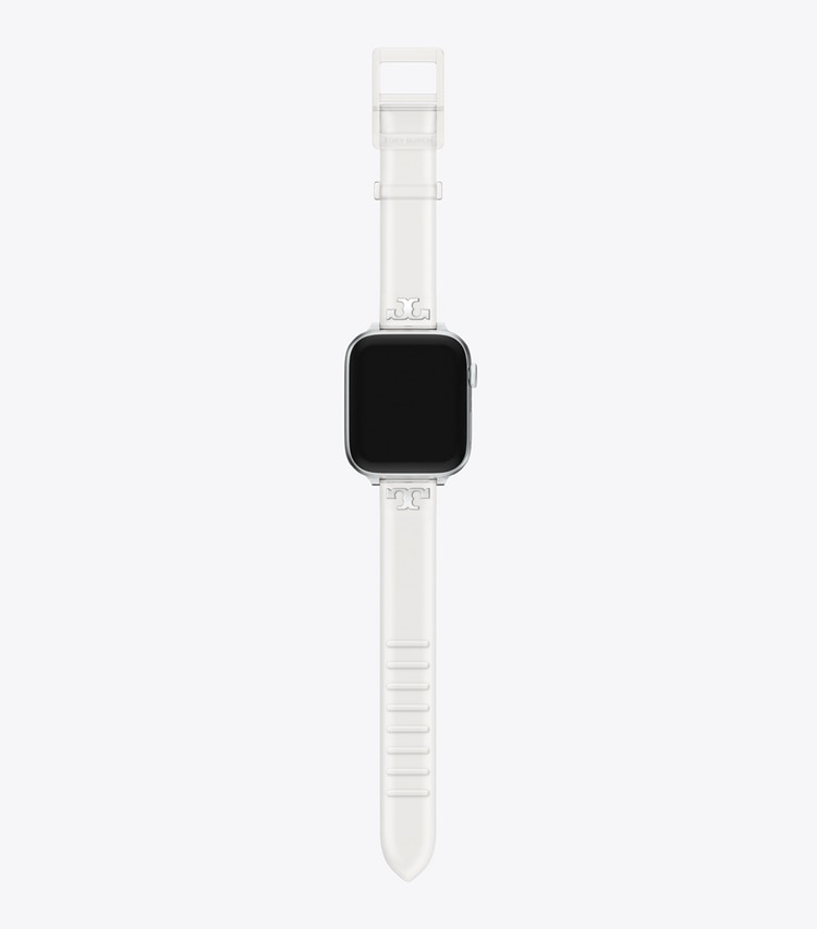 Tory Burch designer smart watches Single T Jelly Band for Apple Watch® in CLEAR front