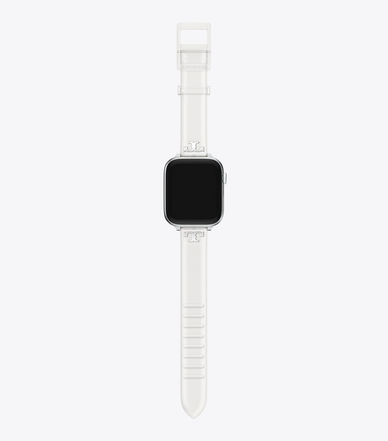 Tory Burch designer smart watches Single T Jelly Band for Apple Watch® in CLEAR front