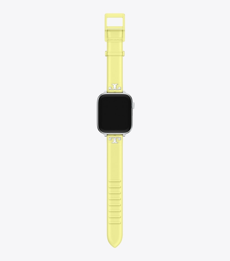 Tory Burch designer smart watches Single T Jelly Band for Apple Watch® in LIGHT YELLOW front