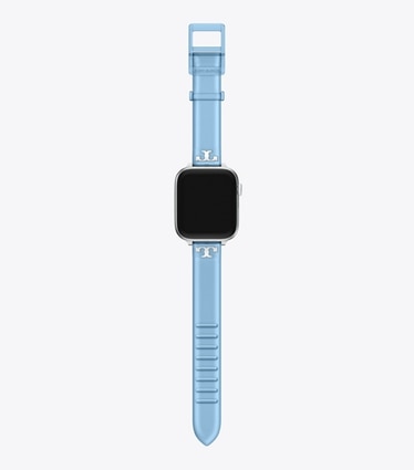 Tory Burch designer スマートウォッチ Apple Watch® シングルT　ジェリーバンド in LIGHT BLUE front
