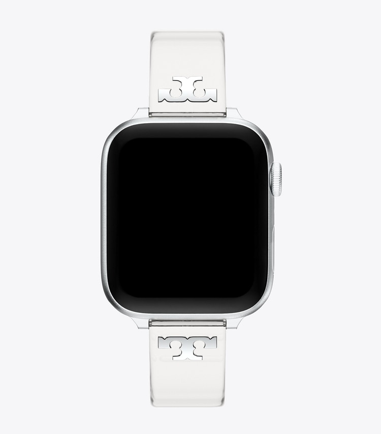 Tory Burch designer smart watches Single T Jelly Band for Apple Watch® in CLEAR overhead