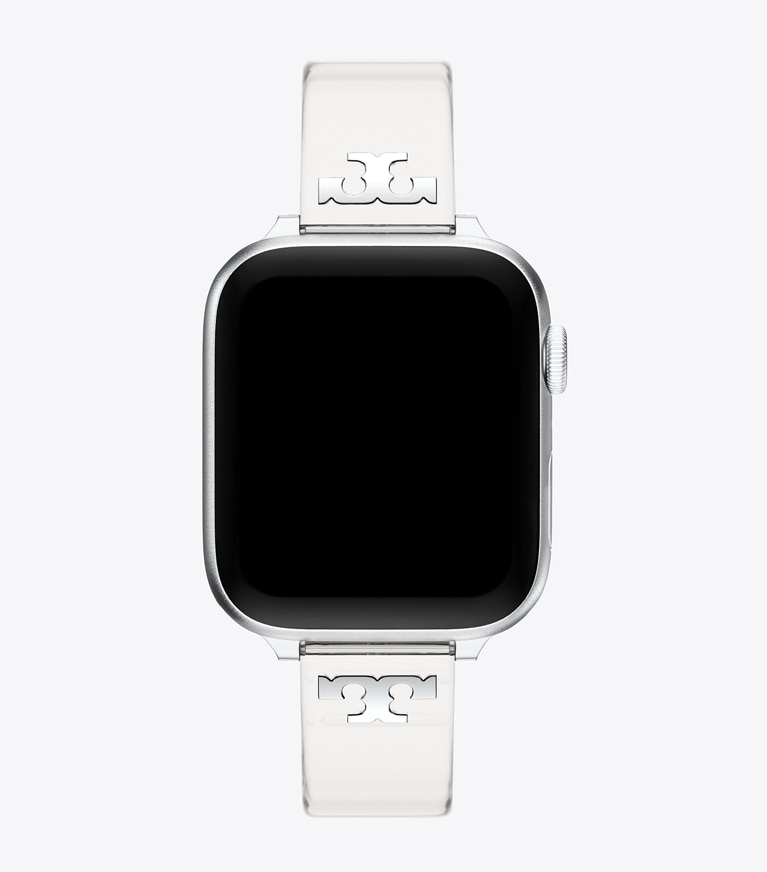 Tory Burch designer smart watches Single T Jelly Band for Apple Watch® in CLEAR overhead