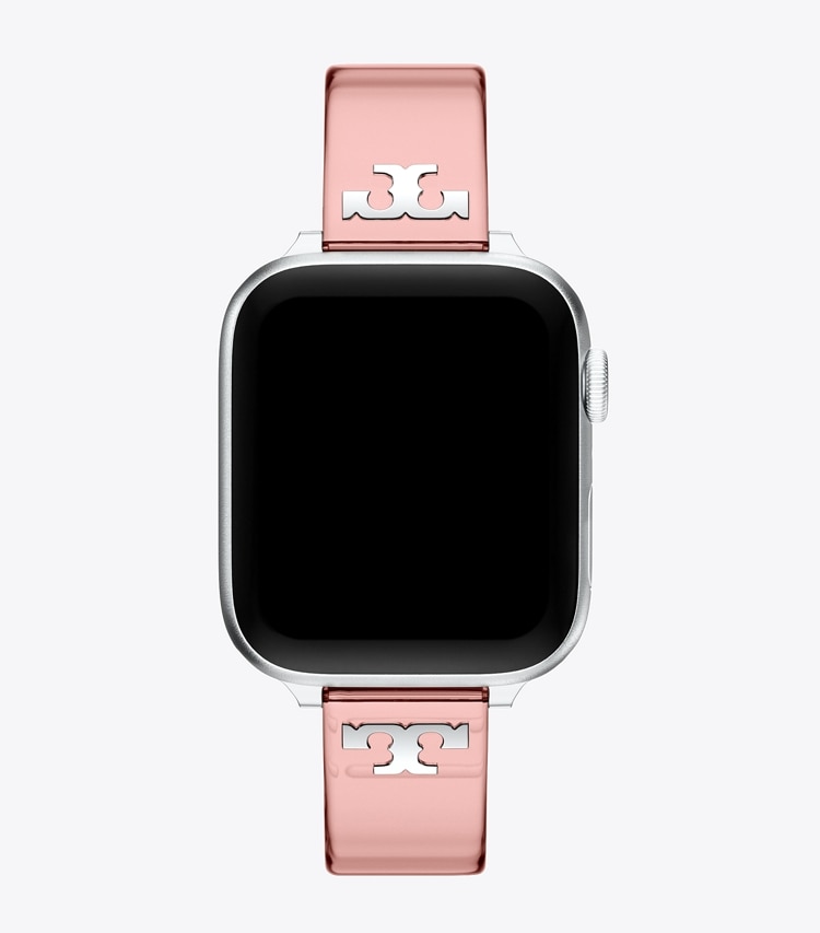 Tory Burch designer smart watches Single T Jelly Band for Apple Watch® in LIGHT PINK overhead