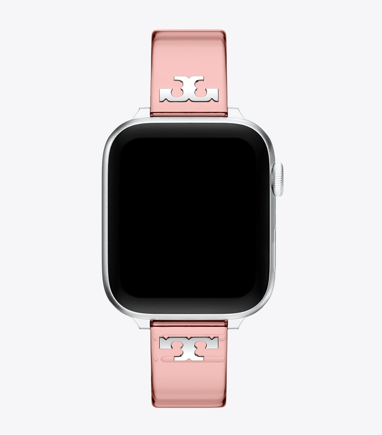 Tory Burch designer smart watches Single T Jelly Band for Apple Watch® in LIGHT PINK overhead