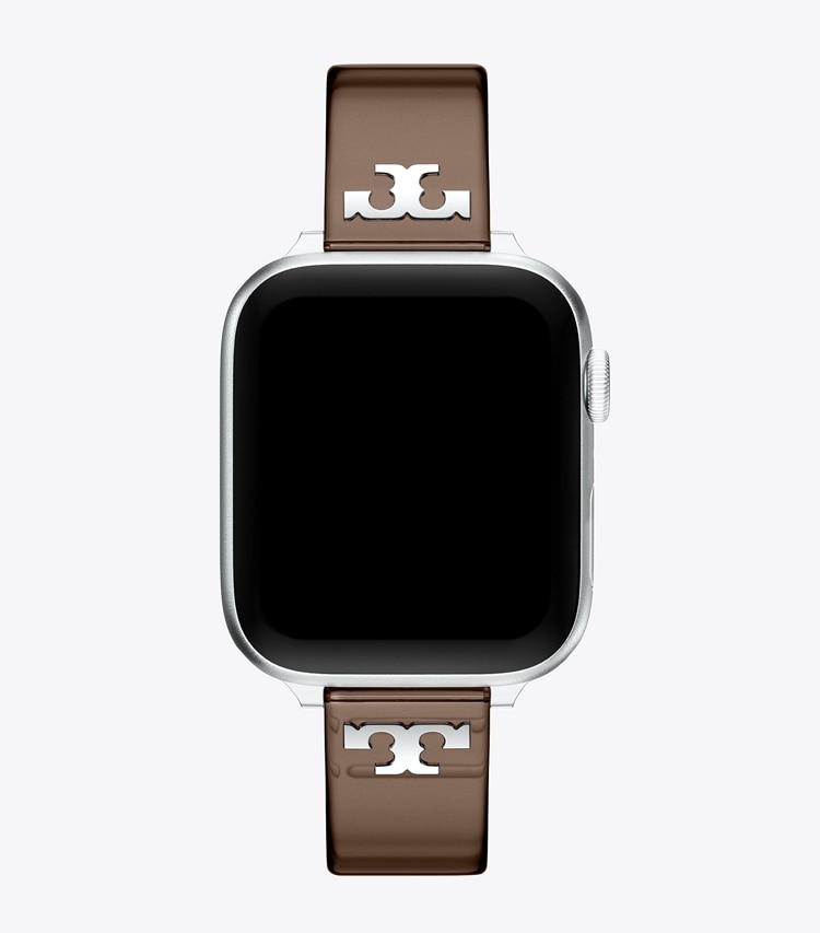 Tory Burch designer smart watches Single T Jelly Band for Apple Watch® in LIGHT BROWN overhead