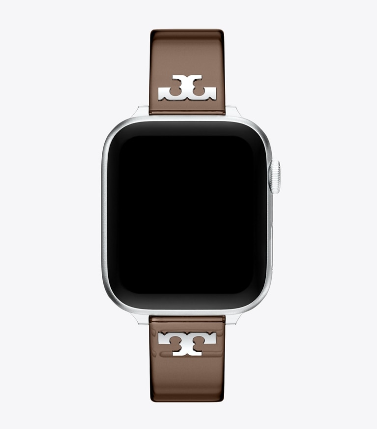 Tory Burch designer smart watches Single T Jelly Band for Apple Watch® in LIGHT BROWN overhead