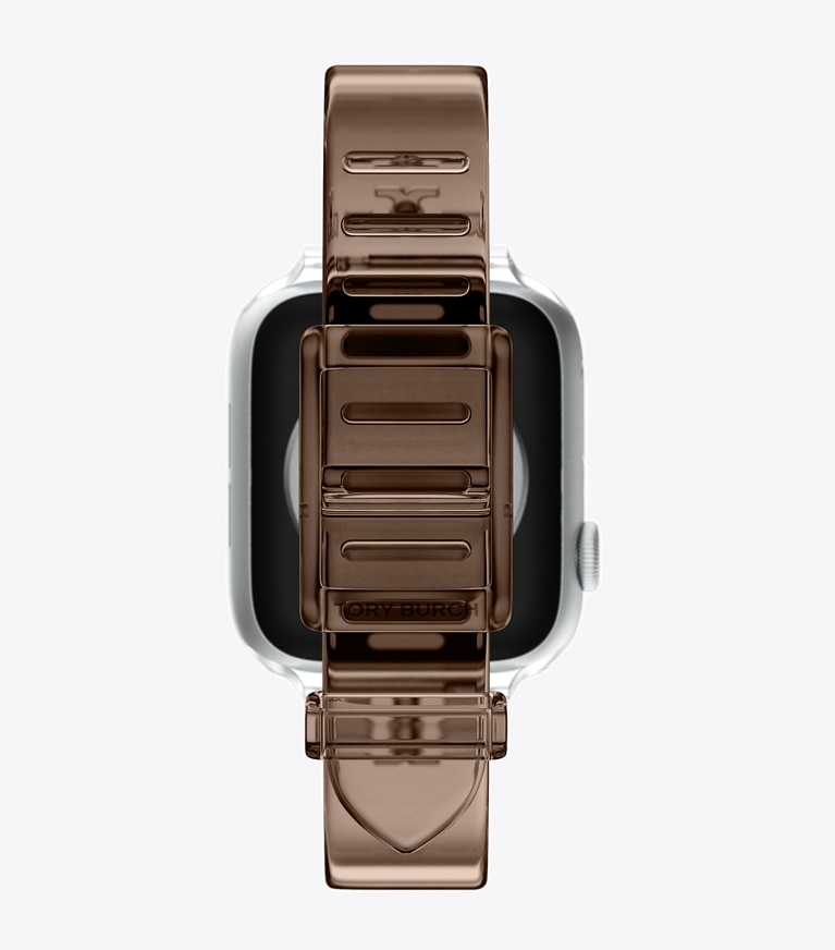 Tory Burch designer smart watches Single T Jelly Band for Apple Watch® in LIGHT BROWN packable reversible