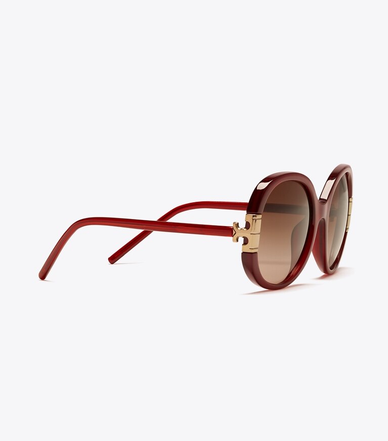 Tory Burch designer occhiali da vista & da sole Single T Oval Sunglasses in BORDEAUX front