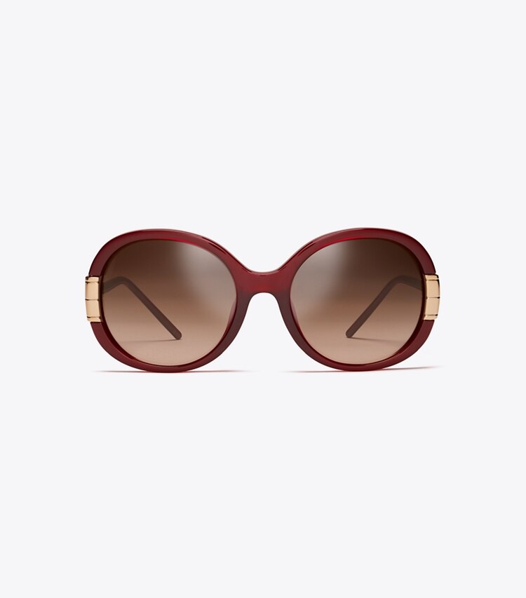 Tory Burch designer occhiali da vista & da sole Single T Oval Sunglasses in BORDEAUX front