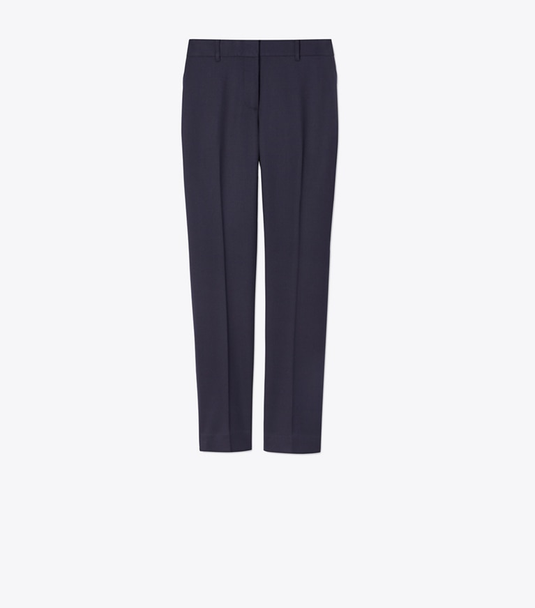 Tory Burch designer bottoms Skinny Pant in Medium Navy front