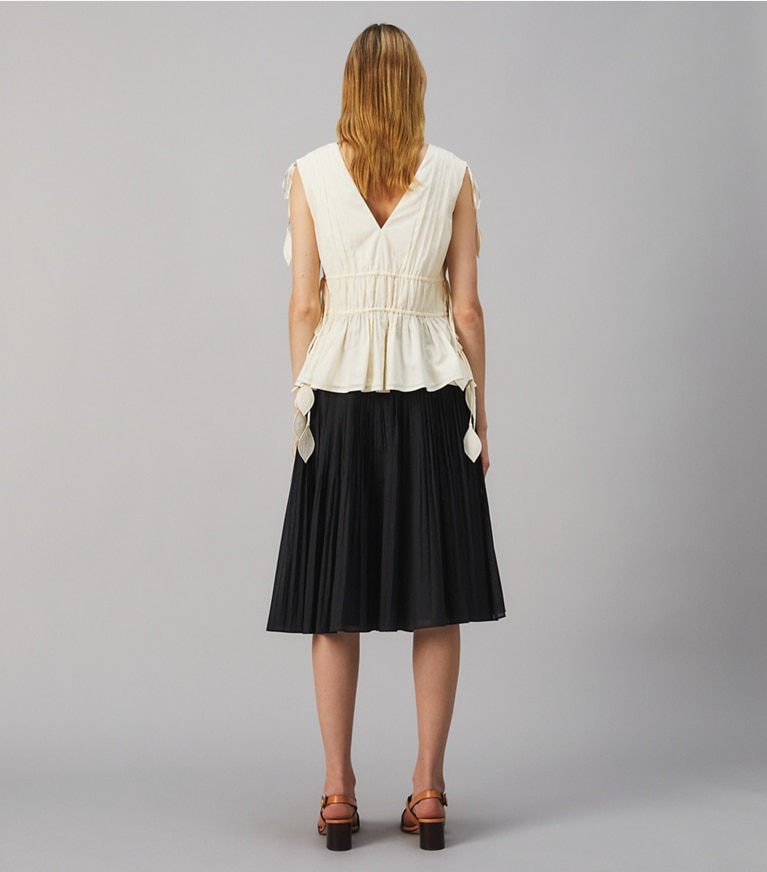 Tory Burch designer tops Sleeveless Tie Top in NEW IVORY front