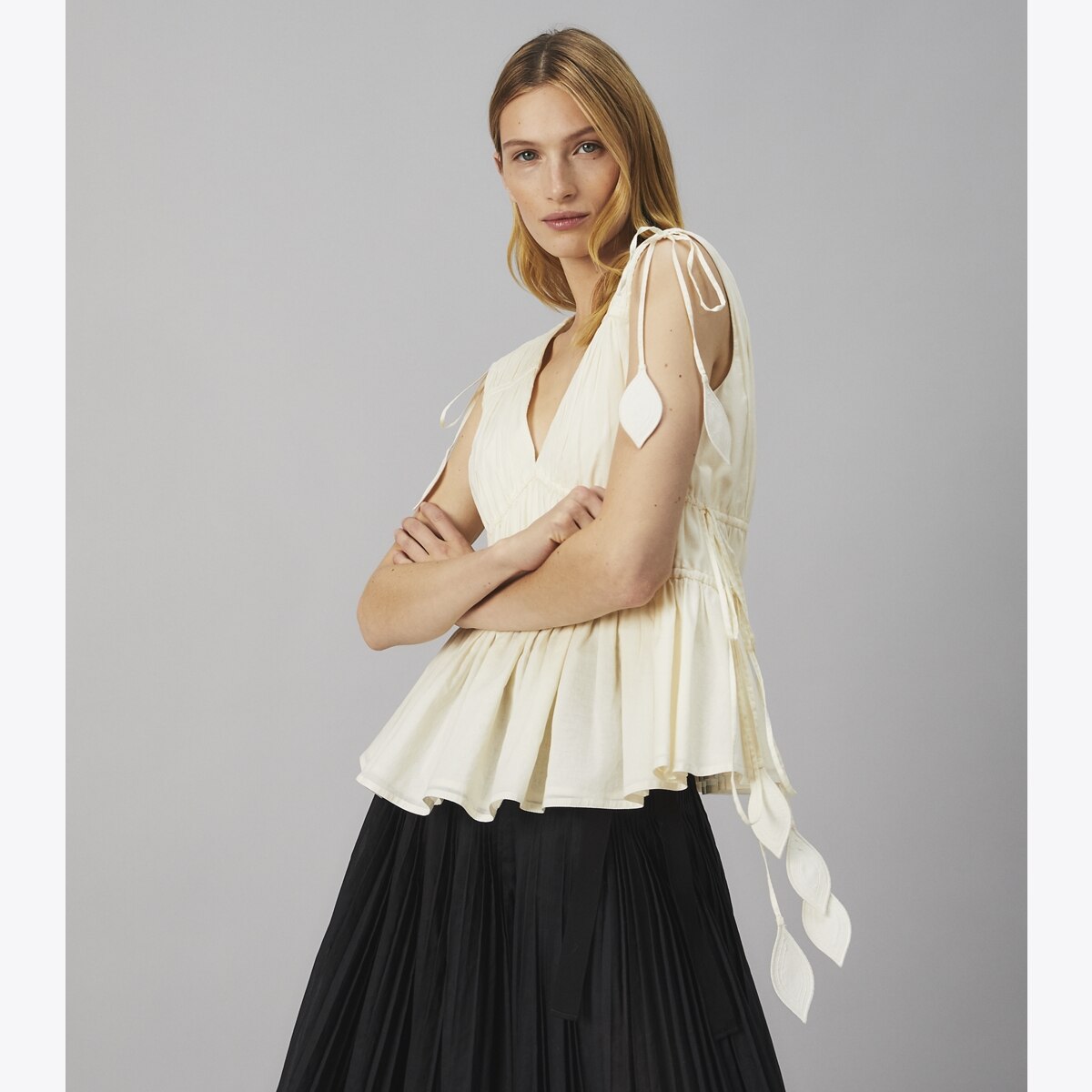 Sleeveless Tie Top: Women's Designer Tops | Tory Burch