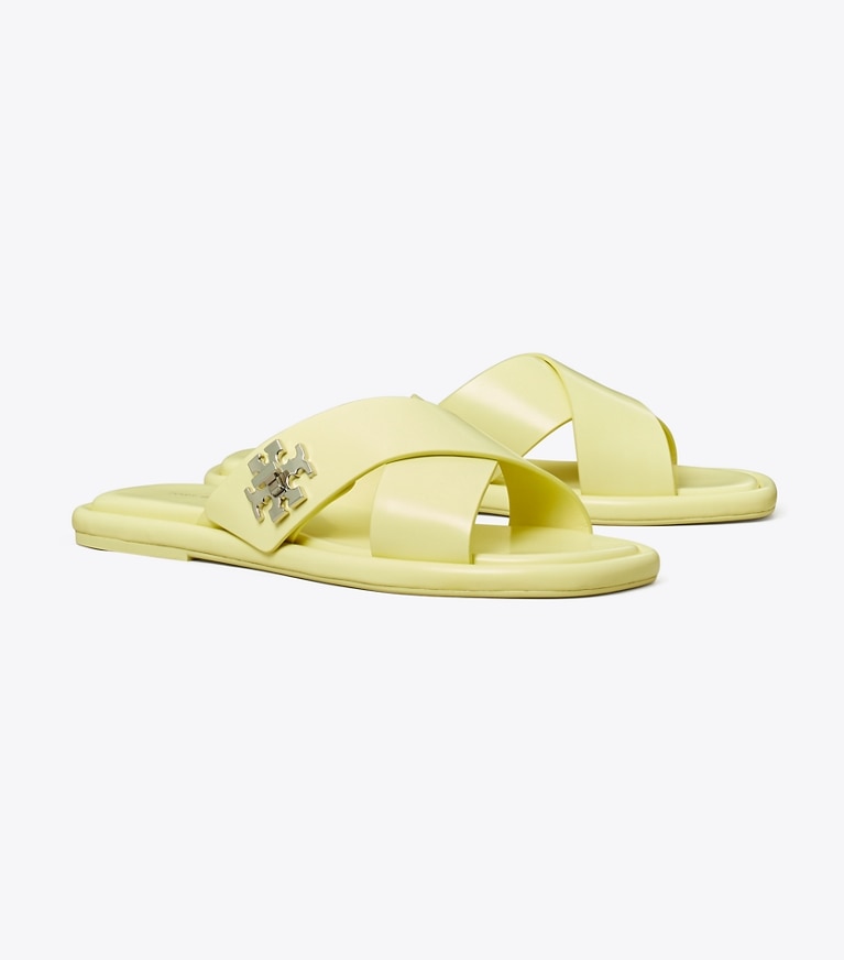 Tory Burch designer sandalen Slide mit Drehverschluss in Frozen Zest angle