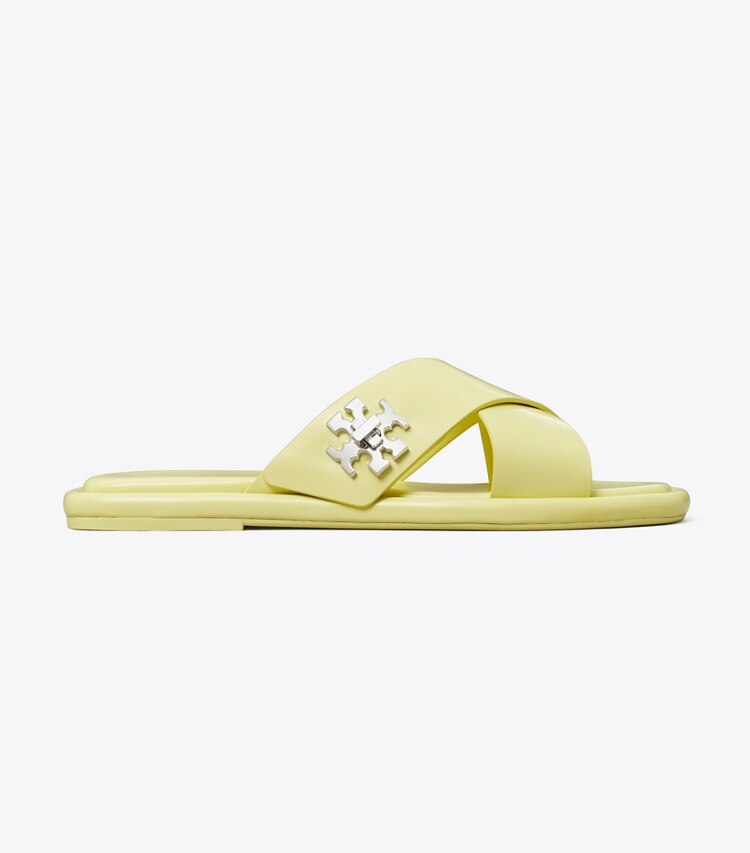Tory Burch designer sandalen Slide mit Drehverschluss in Frozen Zest side