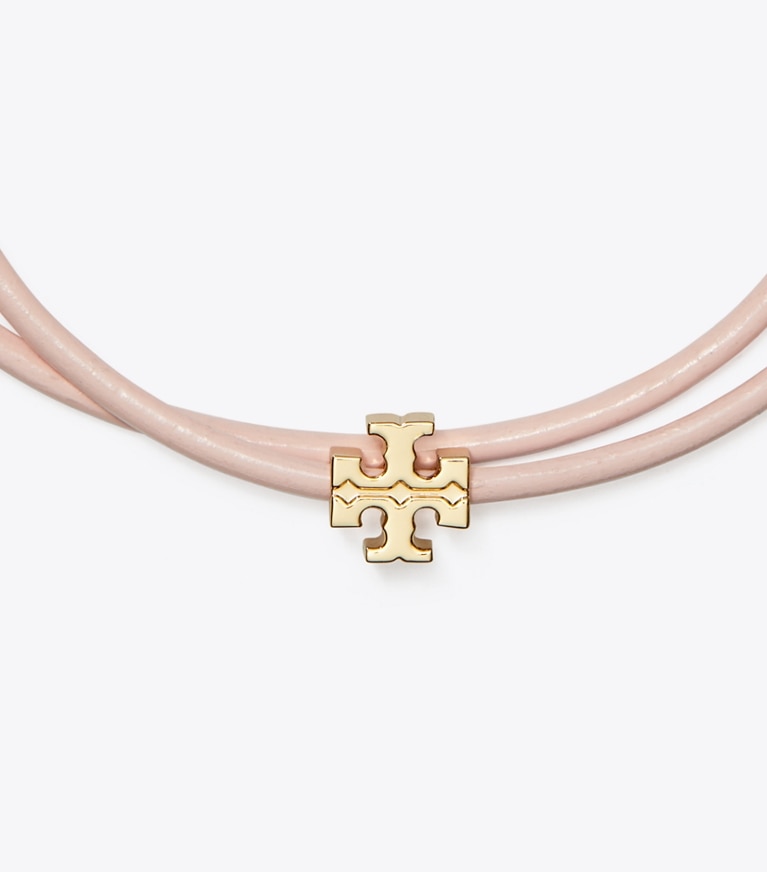 Tory Burch designer bracelets Slider Bracelet in Tory Gold / Pink front