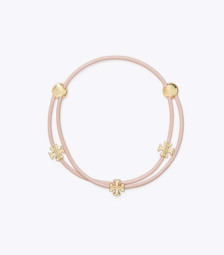 Tory Burch designer bracelets Slider Bracelet in Tory Gold / Pink front