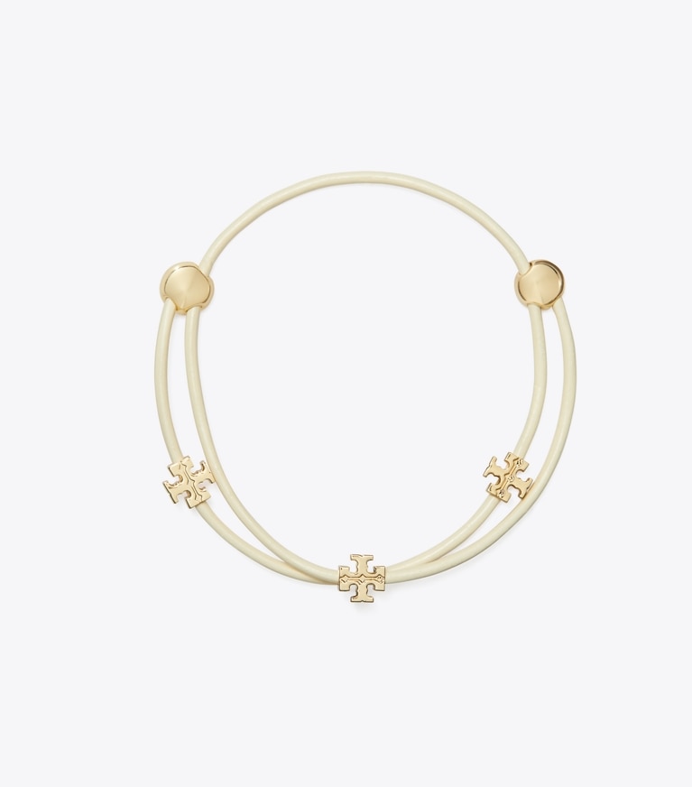 Tory Burch designer bracelets Slider Bracelet in Tory Gold / Ivory front