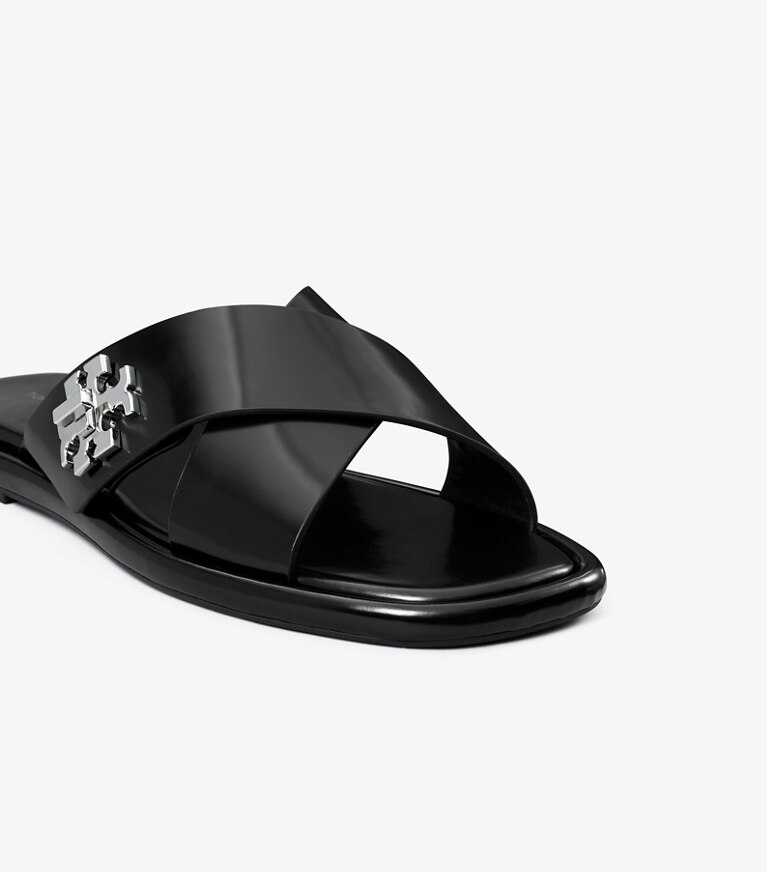 Tory Burch designer sandali Slider con dettagli a girello in PERFECT BLACK angle
