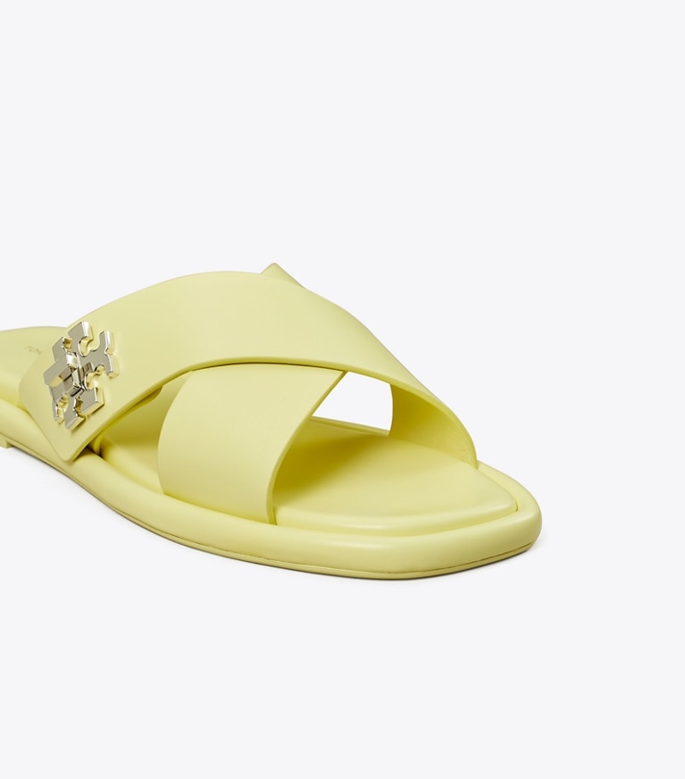 Tory Burch designer sandali Slider con dettagli a girello in Frozen Zest angle