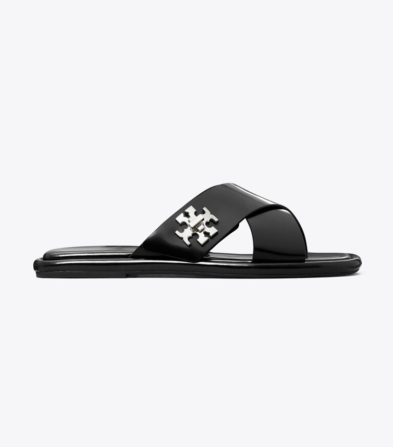 Tory Burch designer sandali Slider con dettagli a girello in PERFECT BLACK angle