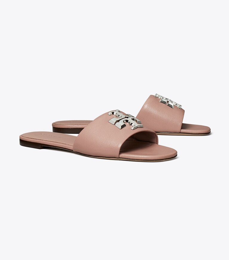 Tory Burch designer sandali Slider Eleanor in LIGHT MAUVE / SILVER angle