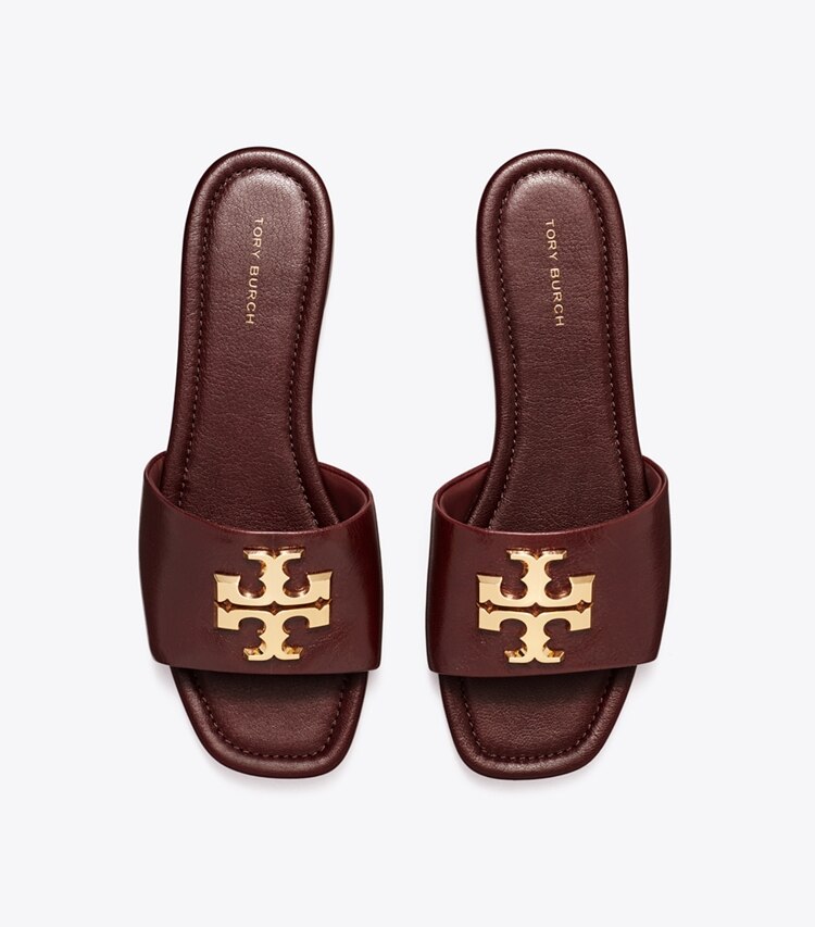 Tory Burch designer sandali Slider Eleanor in DARK CARMINE / GOLD superiore