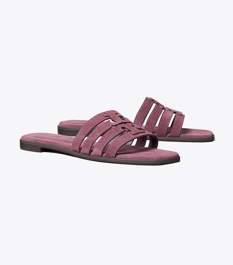 Tory Burch designer sandali Slider Ines in SOFT ORCHID / SOFT ORCHID angle