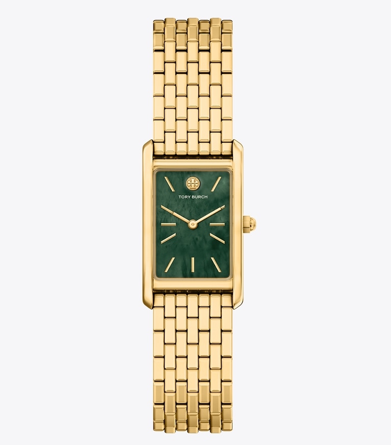 Tory Burch designer strap watches Slim Eleanor Watch in GREEN MOTHER-OF-PEARL/GOLD front
