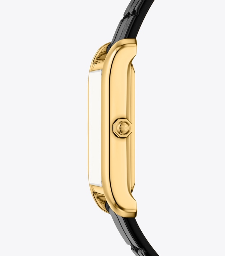 Tory Burch designer strap watches Slim Eleanor Watch in IVORY/GOLD/BLACK side