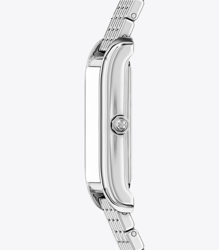Tory Burch designer strap watches Slim Eleanor Watch in BLACK MOTHER-OF-PEARL/SILVER side
