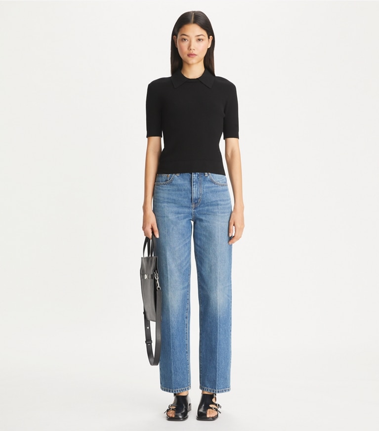 Tory Burch Classic Tory Jeans in deals Black