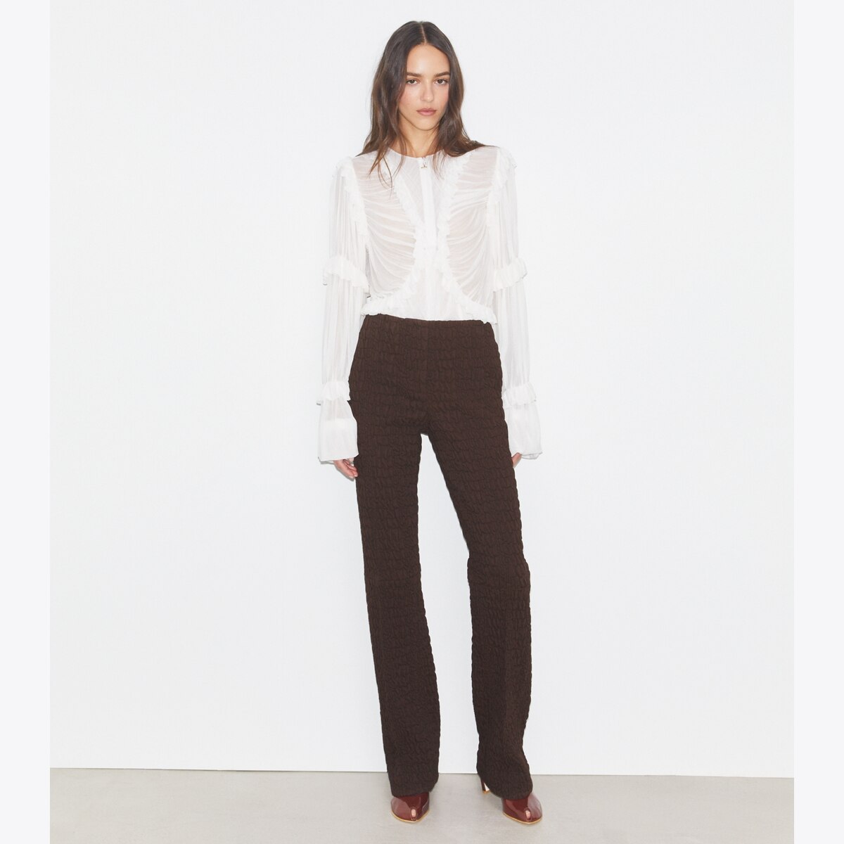 パンツ SILK WOOL PANTS Slim Wool and Silk Pant: Women's Designer Bottoms | Tory Burch