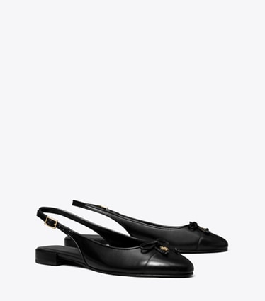 Tory Burch designer mocassini Slingback con punta a contrasto in PERFECT BLACK / PERFECT BLACK angle
