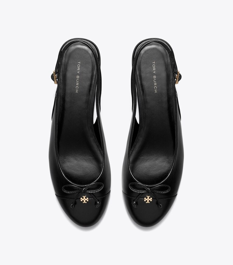 Tory Burch designer mocassini Slingback con punta a contrasto in PERFECT BLACK / PERFECT BLACK angle