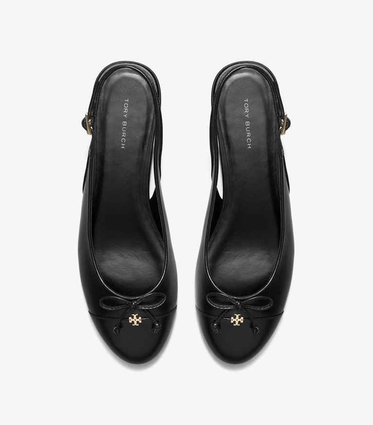 Tory Burch designer loafers Slingback mit Zehenkappe in PERFECT BLACK / PERFECT BLACK angle