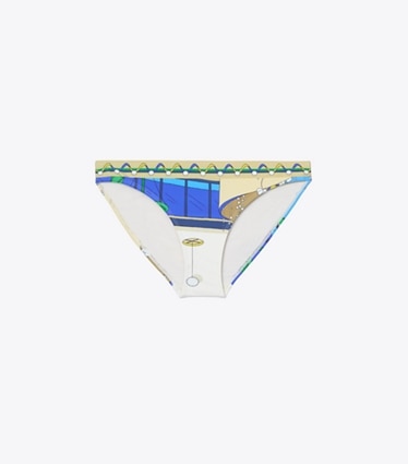 Tory Burch designer bikini Slip per bikini stampato in The Pool Blue front