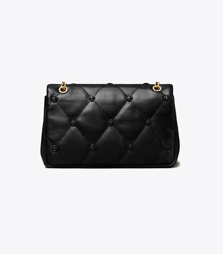 Tory Burch designer shoulder bags Small Bunny Knot Shoulder Bag in BLACK/GOLD back