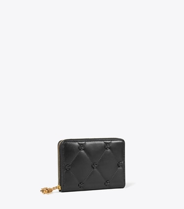 Tory Burch designer wallets Small Bunny Knot Wallet in Black angle