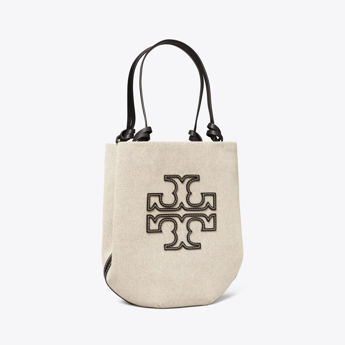 Arriba 59+ imagen small canvas round tote tory burch