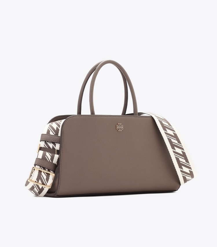 Tory Burch designer サッチェルバッグ センタージップ スモール サッチェルバッグ in Wild Mushroom angle