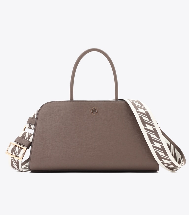 Tory Burch designer サッチェルバッグ センタージップ スモール サッチェルバッグ in Wild Mushroom front