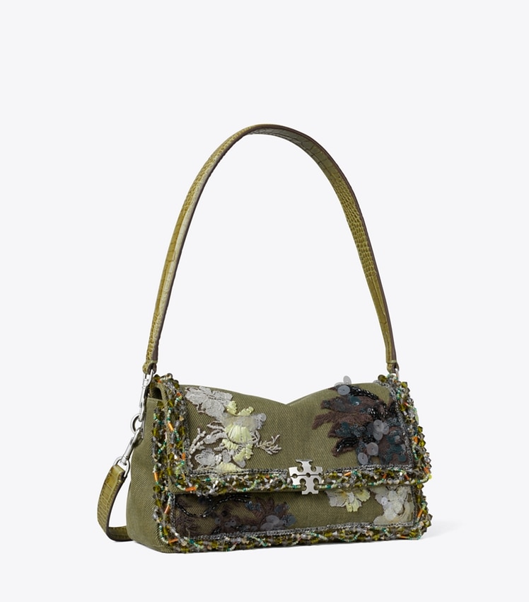 Small Charlie Embellished Shoulder Bag by Tory Burch