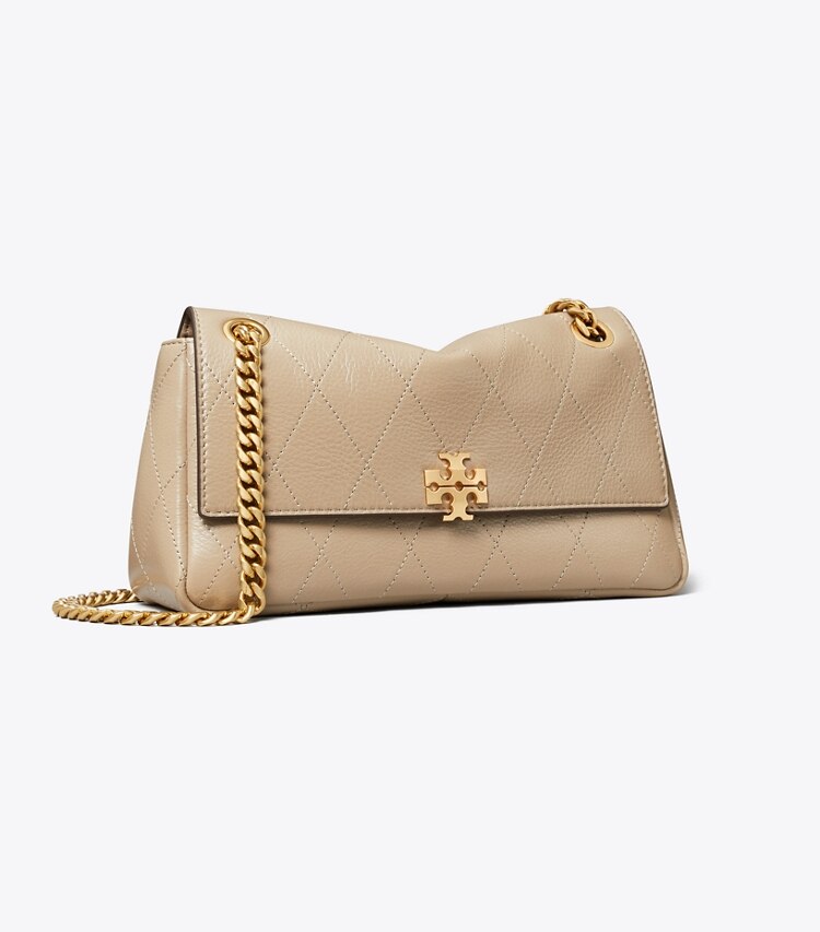Tory Burch designer shoulder bags Small Charlie Quilted Shoulder Bag in Soft Cement angle