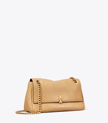 Tory Burch designer shoulder bags Small Charlie Quilted Shoulder Bag in Pecan angle