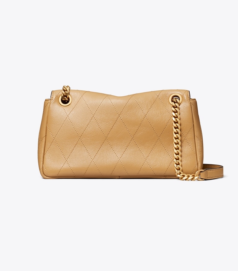 Tory Burch designer shoulder bags Small Charlie Quilted Shoulder Bag in Pecan back